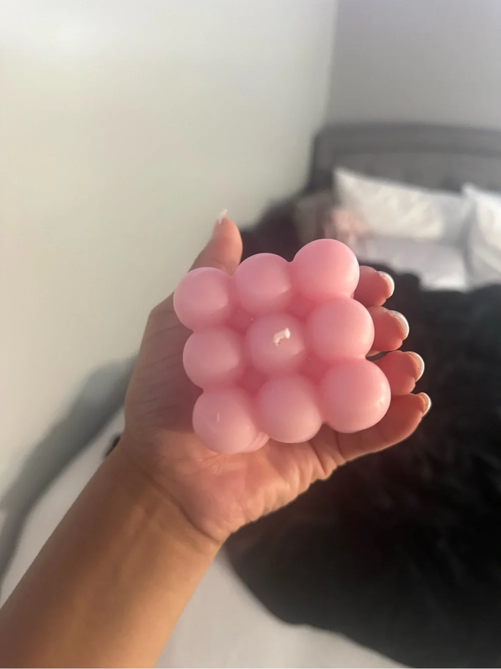 Pink Bubble Cube Decorative Candle - Home Accents
